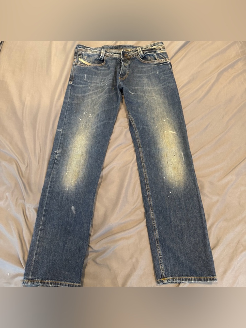 DIESEL Slammer Men's JEANS DENIM Waist 34/32 Distressed Made In Italy Button Fly